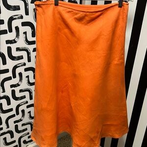 Talbots Orange Irish Linen Skirt